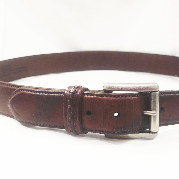 Vintage Designer Coach Brown Leather Belt with Silver Buckle- Size 38 - Picture 10 of 11